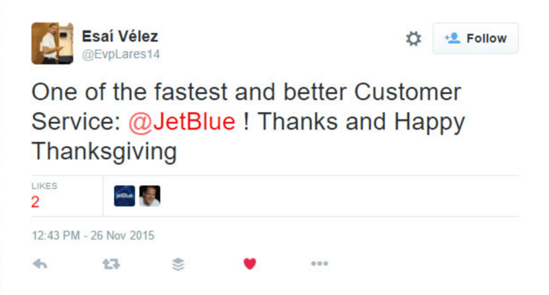 Customer service examples - Jet blue airways