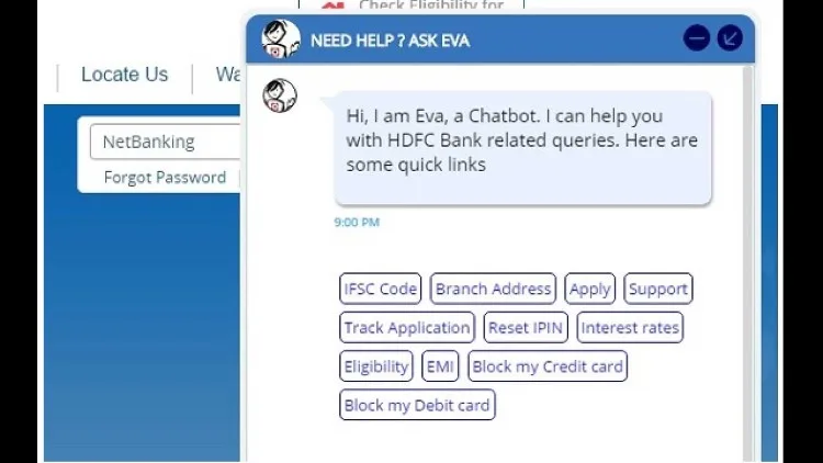 bank using chatbot