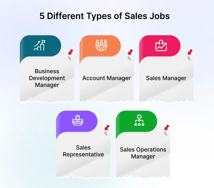 Different types of sales job roles