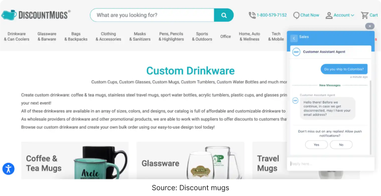 Instant messaging example-Discount Mugs