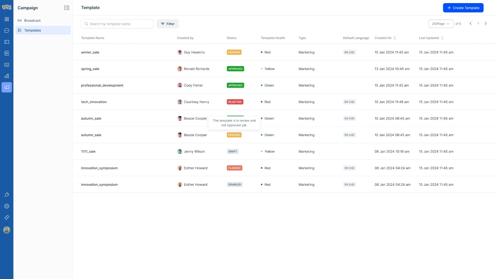 WhatsApp Campaign Analytics and Status REVE Chat