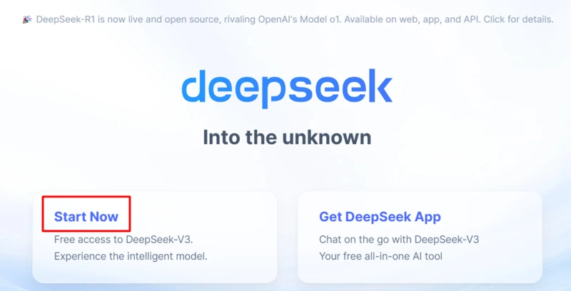 Deepseek home page